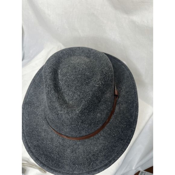 Pendleton 100% Virgin Wool Gray Grey Fedora Style XL 7 1/2 to 7 3/4 Hat X-Large - Picture 2 of 9